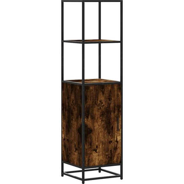 Syfax™ Credenza Rovere Fumo 35,5X35X139 Cm Legno Multistrato Metallo-image