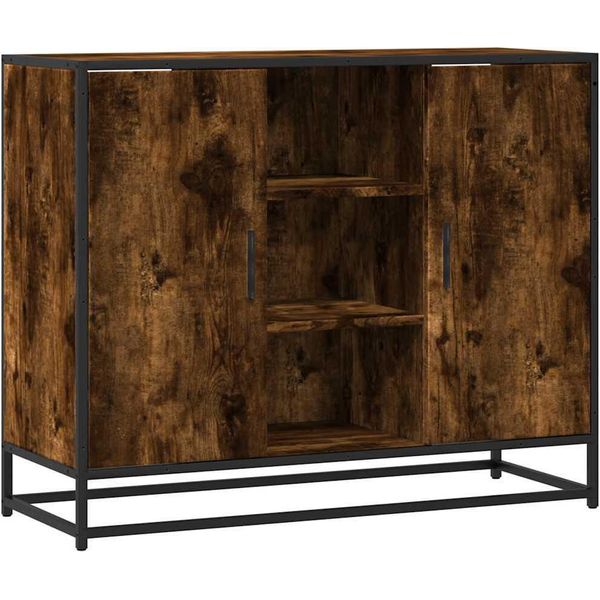 Syfax™ Credenza Rovere Fumo 92X35X76 Cm In Legno Multistrato-image