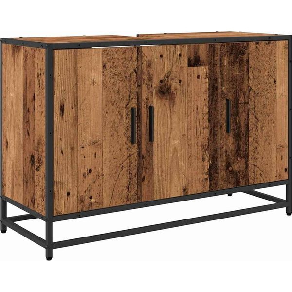 Syfax™ Mobile Da Bagno Legno Vecchio 90 X 33 X 60 Cm Legno Multistrato-image