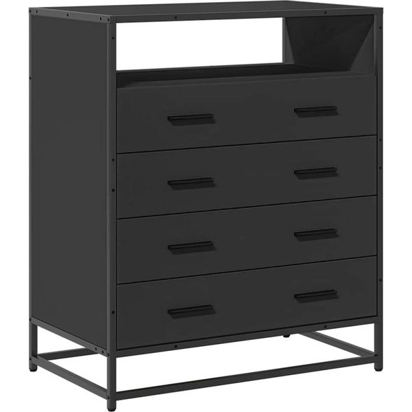 Syfax™ Cassettiera Nera 70X41X83,5 Cm In Legno Multistrato-image