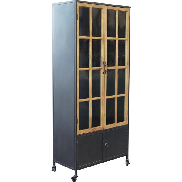 Milani Home - Mobile Moderno Stile Industrial Cm 39 L X 71 P X 165 Hdi Colorenero-image