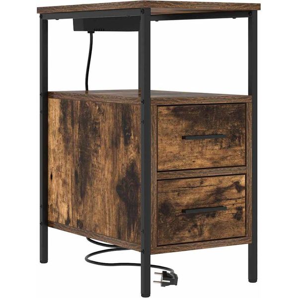 Syfax™ Armadio Da Notte Rovere Fumé 30 X 48 X 61 Cm Legno Multistrato-image