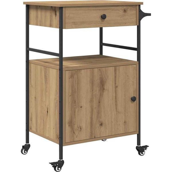 Syfax™ Carrello Da Cucina Rovere Artigianale 56 X 43 X 89,5 Cm-image