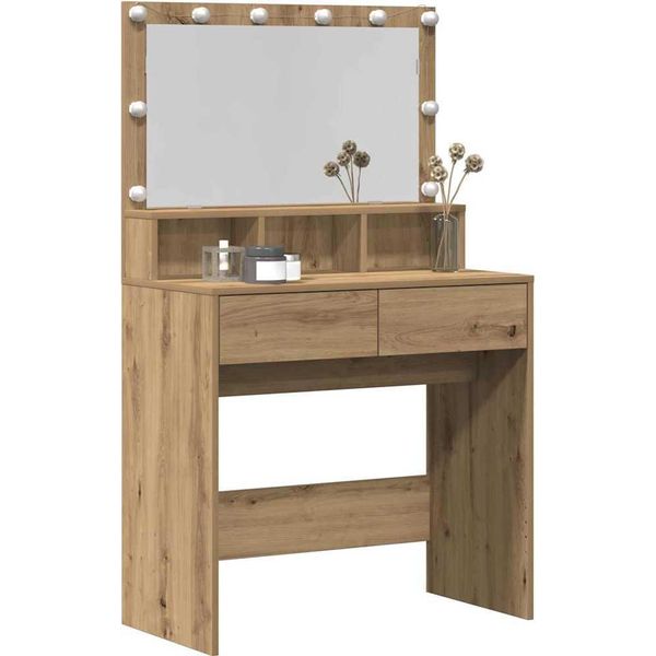 Syfax™ Tavolo Da Trucco Rovere Artigianale 80 X 41 X 134,5 Cm-image