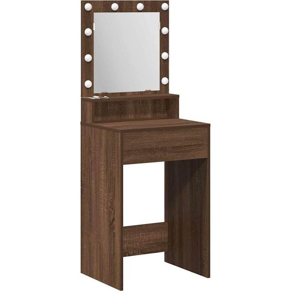 Syfax™ Tavolo Da Trucco Con Specchio Rovere Marrone 50 X 41 X 135 Cm-image
