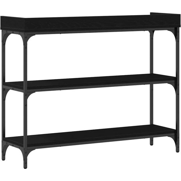 Syfax™ Tavolo Consolle Con Lo Scaffale Rovere Nero 100 X 30 X 80 Cm-image