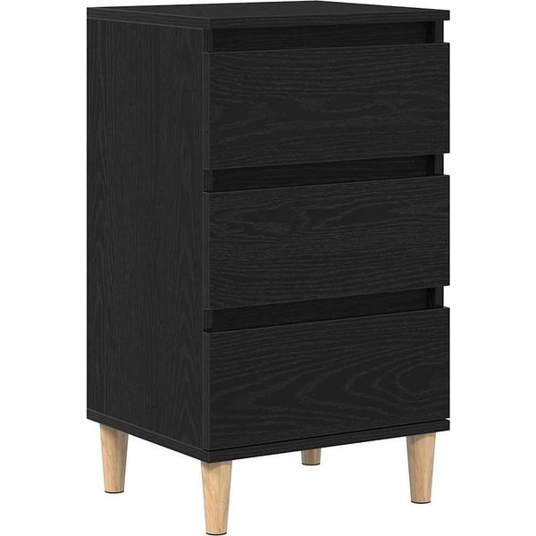 Syfax™ Armadio Da Notte Rovere Nero 40 X 35 X 70 Cm Legno Multistrato-image