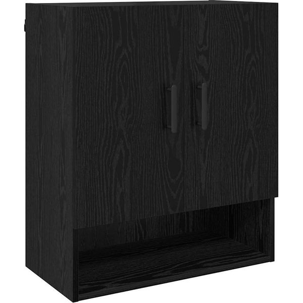 Syfax™ Mobiletto A Muro Rovere Nero 60 X 31 X 70 Cm Legno Multistrato-image