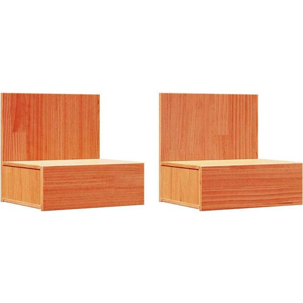 Syfax™ Comodino Con Cassetto 2 Pcs Marrone Cerato 42 X 32,5 X 40 Cm-image