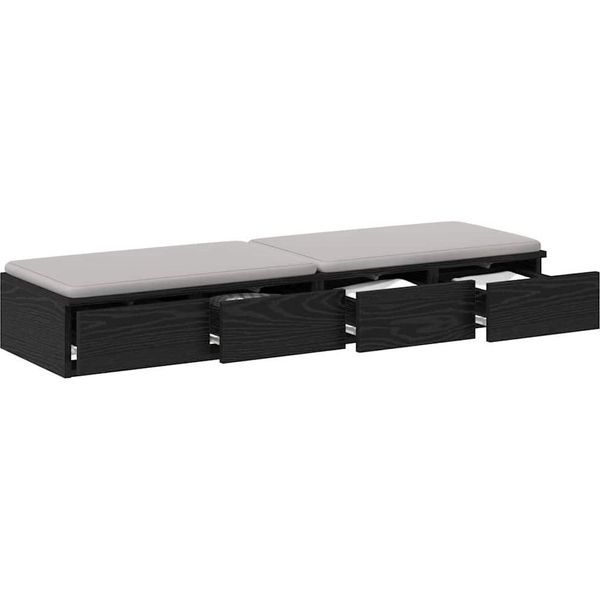 Syfax™ Cassetti Per Letto Rovere Nero 120 X 36,5 X 16,5 Cm-image
