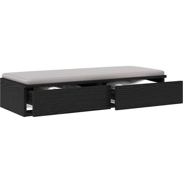 Syfax™ Cassetti Per Letto Con Cassetto Rovere Nero 90 X 36,5 X 16,5 Cm-image