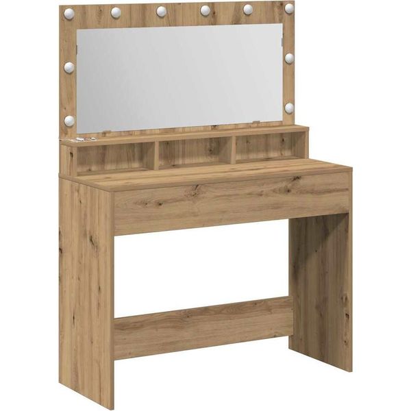 Syfax™ Tavolo Da Trucco Rovere Artigianale 100 X 41 X 135 Cm-image
