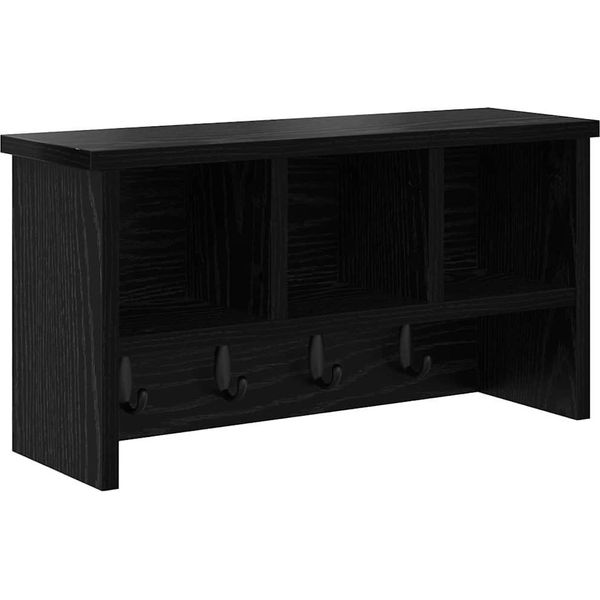 Syfax™ Appendiabiti A Muro Con Lo Scaffale Rovere Nero 50 X 16 X 26 Cm-image