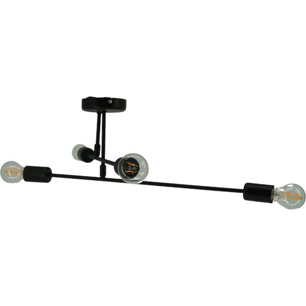 Lampada A Sospensione Moderna Loft Neron 2828/Z-B-4 Nera Con 4 Punti Luce E27 Ip 20 Metallo-image