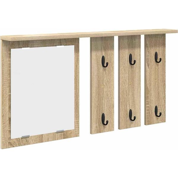 Syfax™ Appendiabiti A Muro Con Specchio Rovere Sonoma 85 X 10 X 45 Cm-image