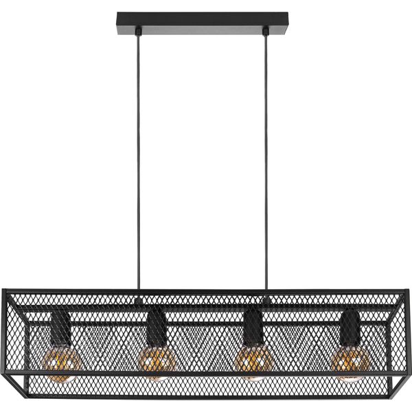 Lampada A Sospensione Moderna Loft Horus Plus 2893/Z-B-4 Nero E27 4 Punti Luce-image