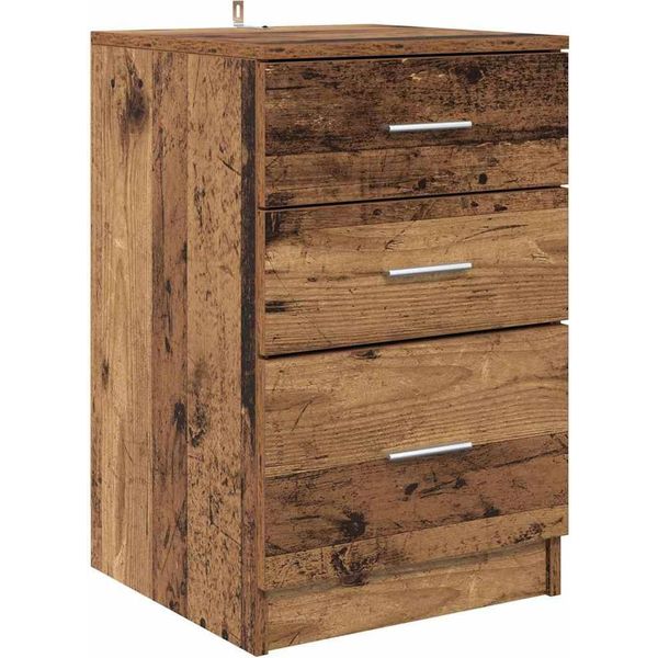 Syfax™ Armadio Da Notte Con Cassetto Legno Vecchio 40 X 40 X 63 Cm-image