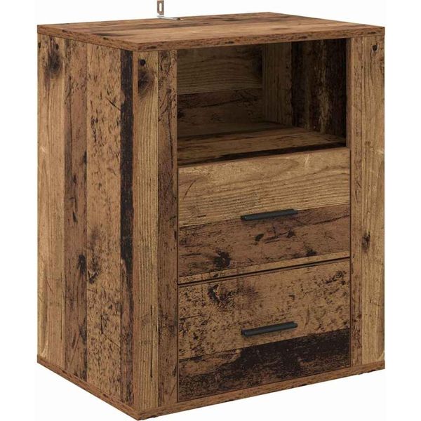Syfax™ Armadio Da Notte Con Cassetto Legno Vecchio 35 X 50 X 60 Cm-image