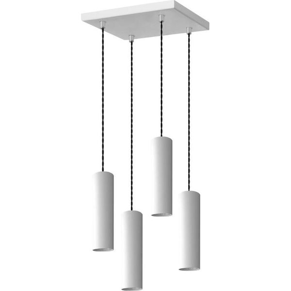 Lampada A Sospensione Moderna Loft Roller 4P 05/4PB Nera 4 Punti Luce Regolabili In Altezza Ip 20 Metallo-image