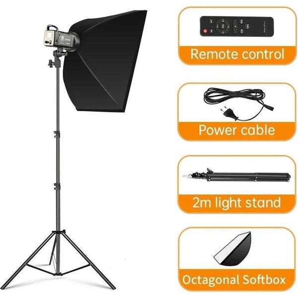 Luce Video A Led Per Fotografia, Luminosità Regolabile, Ampia Temperatura Di Colore, 1 Kit Nero-image
