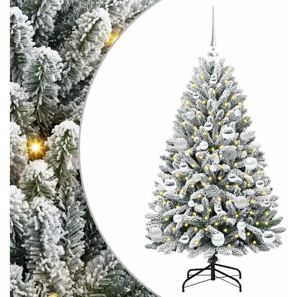 Vidaxl Albero Di Natale Artificiale Verde E Bianco 120 Cm Pvc E Metallo-image