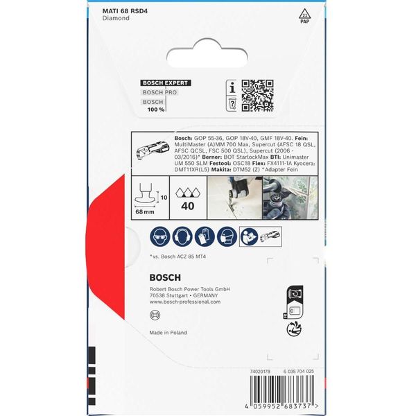 Bosch Expert Lama Segmentata Mati 68 RSD4 Corner Blade, 68 X 10 Mm-image
