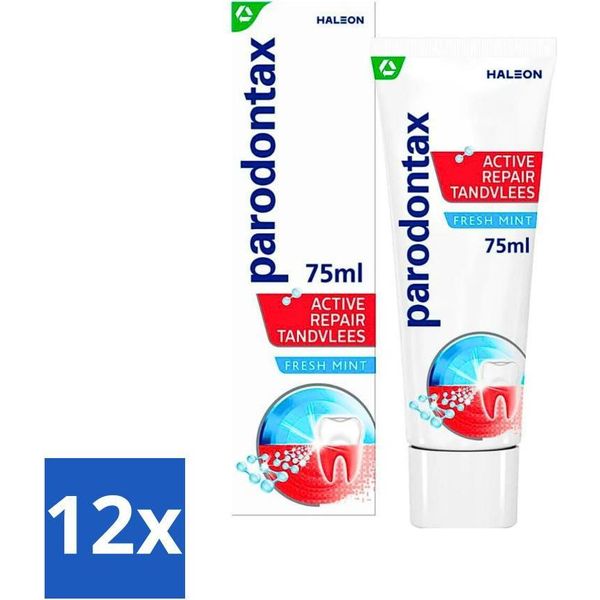 Parodontax - Dentifricio - Riparazione Attiva Delle Gengive - Menta Fresca - 75 Ml - Confezione Risparmio - 12 Pezzi-image