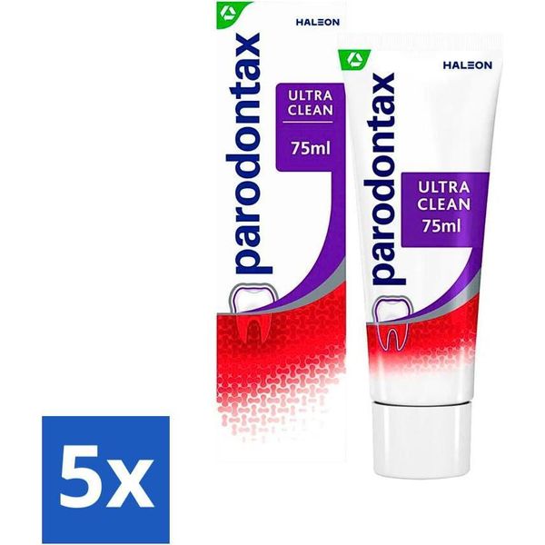 Parodontax - Dentifricio - Ultra Clean - Contro Il Sanguinamento Gengivale - 75 Ml - Confezione Risparmio - 5 Pezzi-image