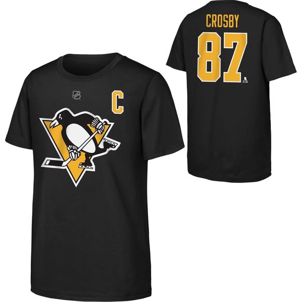 Maglietta Da Bambino Sidney Crosby Pittsburgh Penguins Nhl Flat Captains N&N Ctn Taglia: Bambini Xl (13 - 15 Anni)-image
