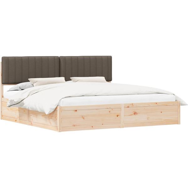 Vidaxl Struttura Letto Con Testiera Imbottita Taupe 200 X 200 Cm-image