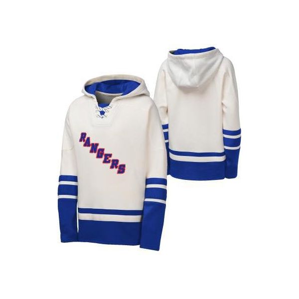Outerstuff Felpa Con Cappuccio Ageless Refreshed Nhl Junior, New York Rangers, Taglia: M, 10-12 Anni-image