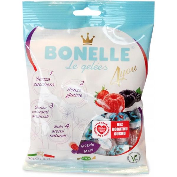 Bonelle Caramelle Senza Zucchero Al Gusto Di Mora E Fragola 90 G-image