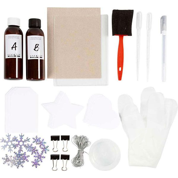 Creativ Company Mini Set Hobby Cianotipia, Biglietti Regalo, Blu, Argento, 1 Confezione-image