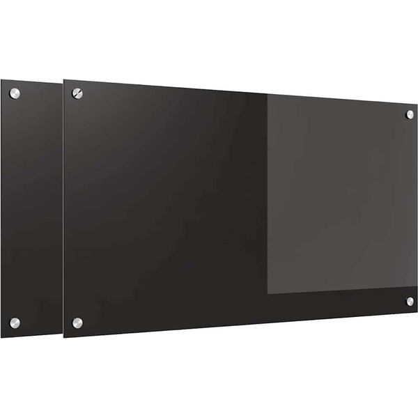 Vidaxl Alzatina Da Cucina 2 Pezzi Nero 90 X 50 Cm Vetro Temperato-image