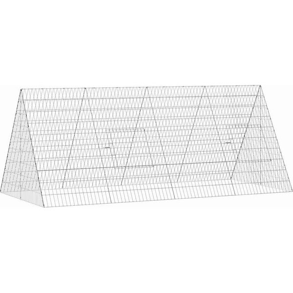 Vidaxl Gabbia Per Conigli Argento 215 X 100 X 85 Cm Acciaio Zincato-image
