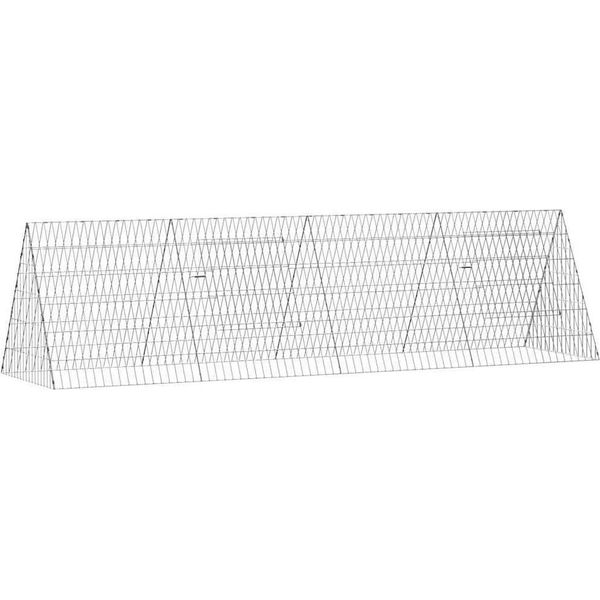 Vidaxl Gabbia Per Polli Argento 215 X 55 X 55 Cm Acciaio Zincato-image
