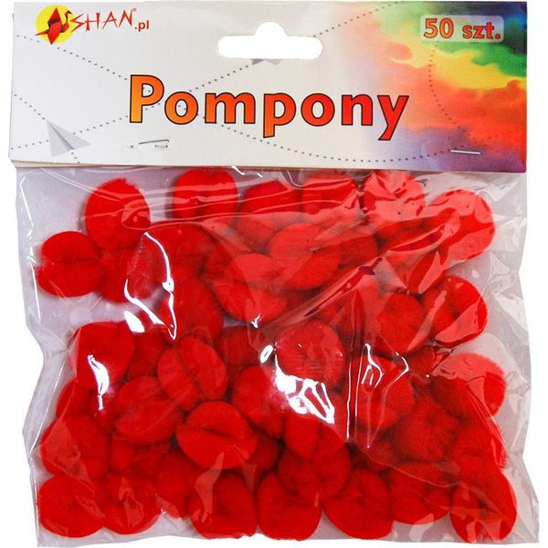 Pompon Colorati Rossi 50 Pz Shan SP13-image