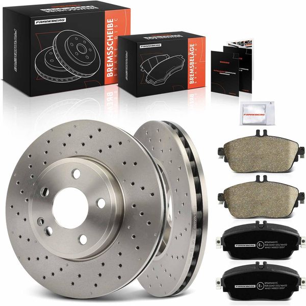 Frankberg 2X Dischi Freno 4X Pastiglie Freno Asse Anteriore Per Mercedes-Benz W176 W242 W246 C117 X117 X156-image