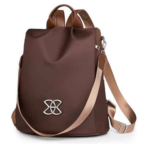 Zaino Da Donna Antifurto, Zaino Da Donna Impermeabile Con Cinghie Regolabili - Elipack Brown-image