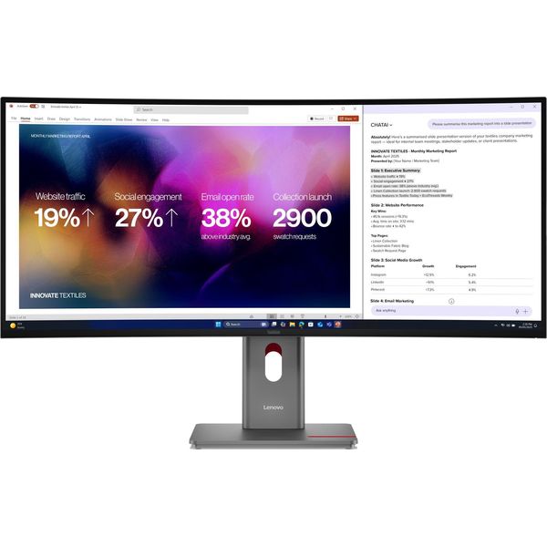 Lenovo Thinkvision P40WD-40 Monitor Pc 100,8 Cm (39.7") 5120 X 2160 Pixel Wuhd Led Nero"-image