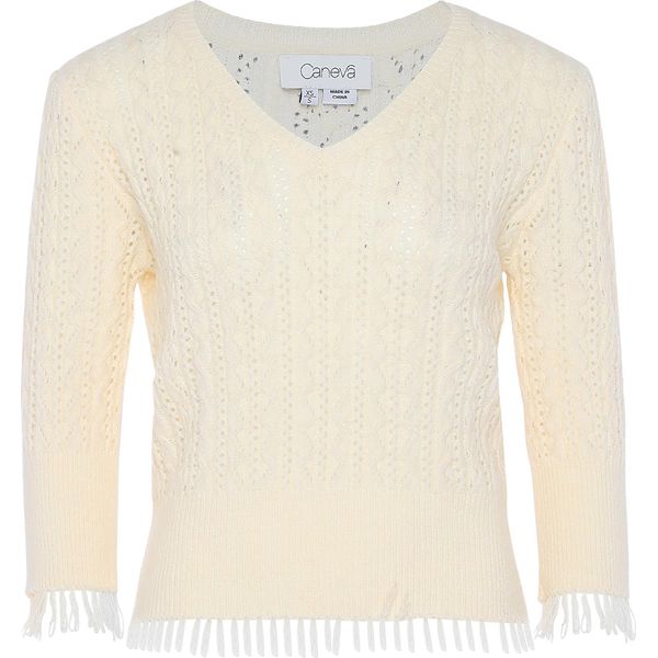 Maglione Da Donna Caneva - Bianco Lana, Xs/S-image