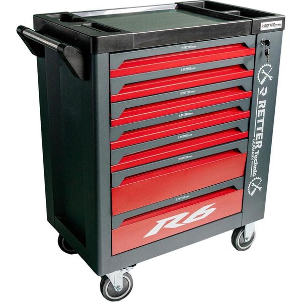 Carrello Portautensili R6 Con 304 Utensili | 7 Cassetti - Carrello Da Officina Retter Red Edition-image