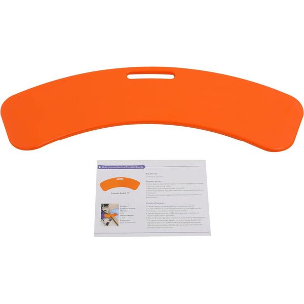 Tavola Di Trasferimento Per Pazienti - Tavola Scivolante - Portata 150 Kg - Abs - Spessore 1 Cm, 1,7 Kg - Per Sedie A Rotelle E Assistenza - Arancione-image