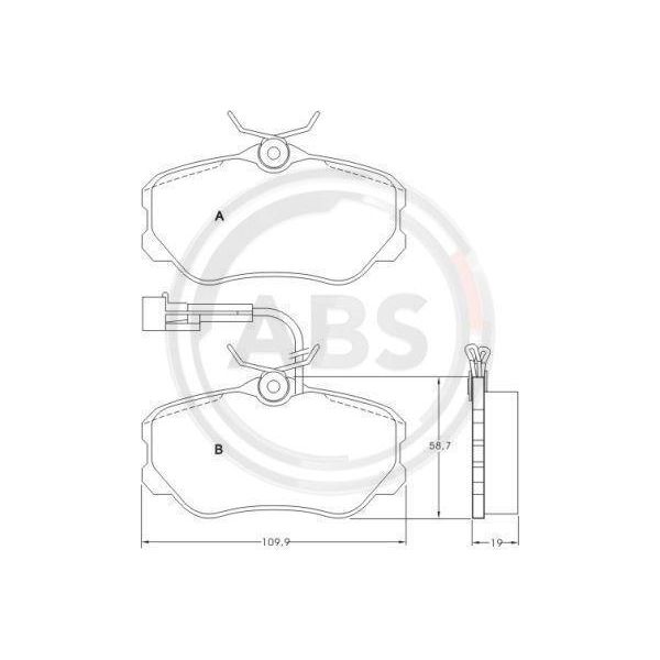A.B.S. 36655 Set Pastiglie Freno, Freno A Disco Oe 9946023 Compatibile Con Thema, Croma, Alf. 164-image