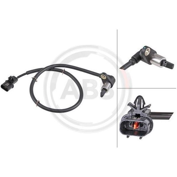 A.B.S. 31916 Sensore Velocità Ruota Oe MR249919 Compatibile Con L400, Delica-image