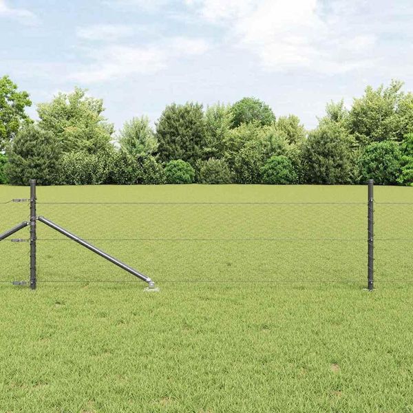 Maison Exclusive - Palo Della Recinzione Grigio 10 X 0,4 M (Rete Da 25 Mm)-image