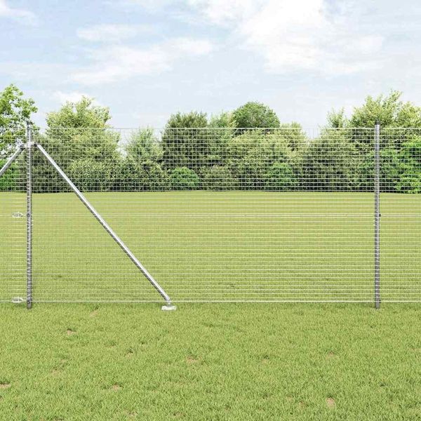 Maison Exclusive - Palo Della Recinzione Argento 10 X 1,4 M (Rete 25 X 25 Mm)-image
