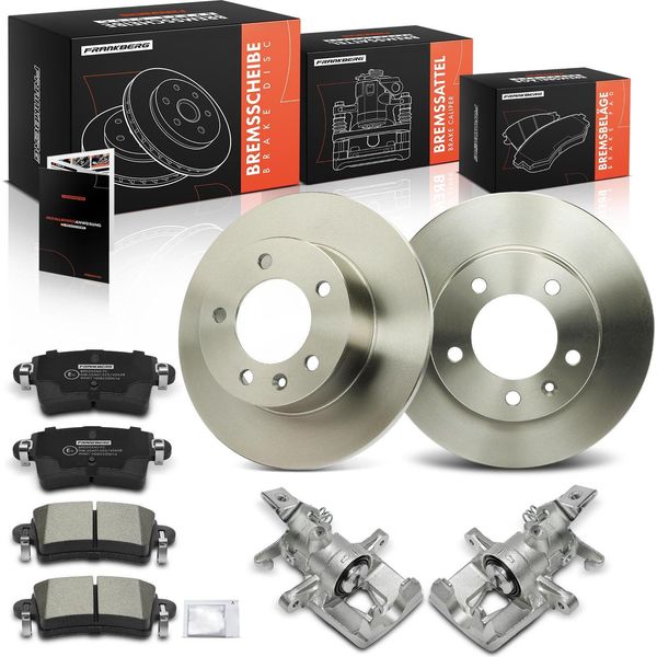 Frankberg 2X Pinze Freno + 2X Dischi Freno + 4X Pastiglie Freno Posteriori Per Nissan X70 Renault Jd-image