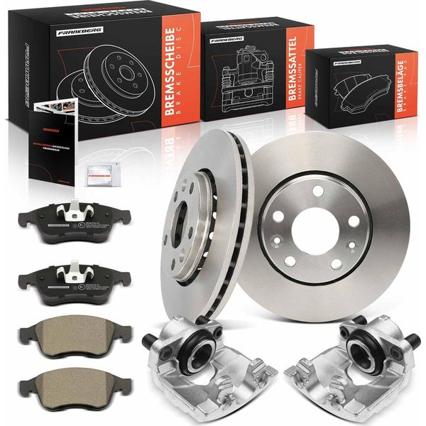 Frankberg 2X Pinze Freno + 2X Dischi Freno + 4X Pastiglie Freno Anteriori Per Renault Megane 3 Dacia Duster Hm Hs-image