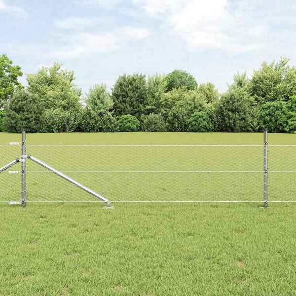 Maison Exclusive - Palo Della Recinzione Argento 25 X 0,5 M (Rete Da 25 Mm)-image